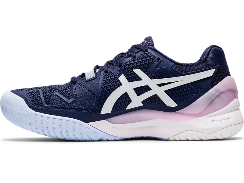 Asics Gel-resolution 8 Teniški Copati Ženske Temno Modre Bele | SI1085-897