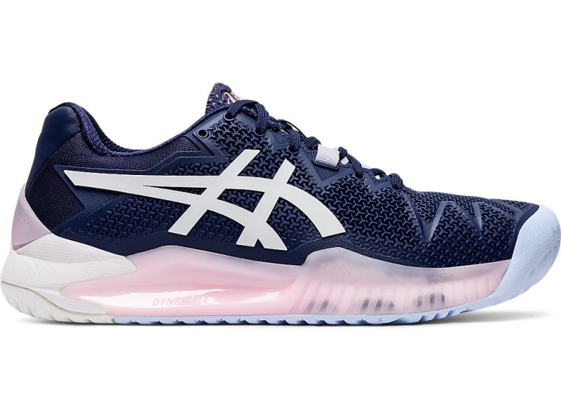 Asics Gel-resolution 8 Teniški Copati Ženske Temno Modre Bele | SI1085-897