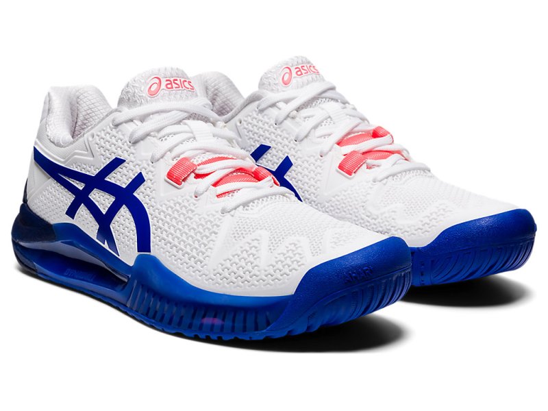 Asics Gel-resolution 8 Teniški Copati Ženske Bele Modre | SI2938-319