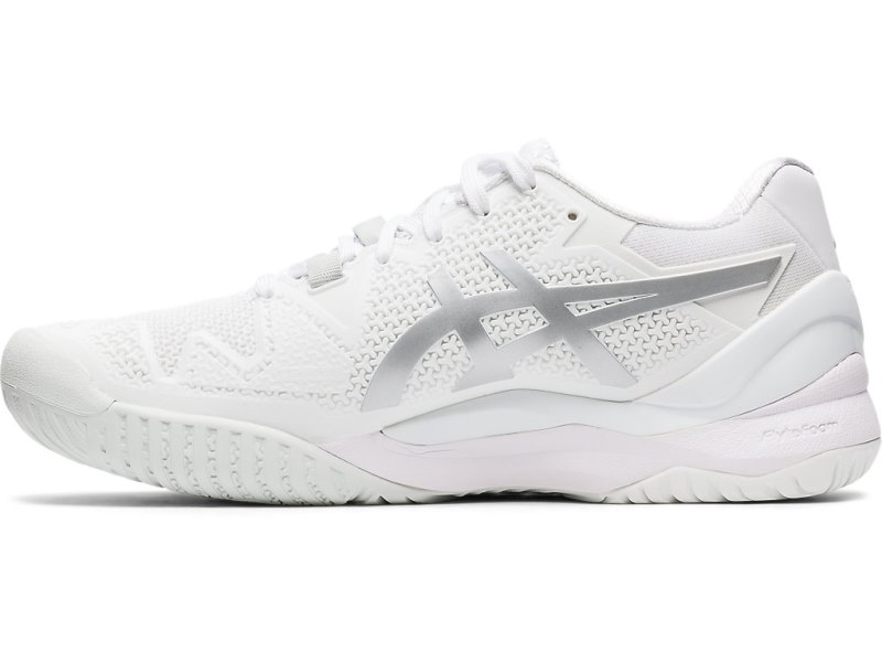 Asics Gel-resolution 8 Teniški Copati Ženske Bele Srebrne | SI8607-294