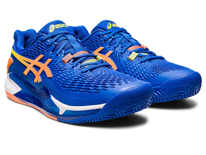 Asics Gel-resolution 9 Clay Teniški Copati Moški Modre Oranžne | SI7124-706