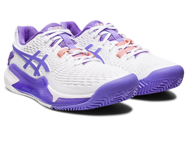 Asics Gel-resolution 9 Clay Teniški Copati Ženske Bele Vijolične | SI9137-756