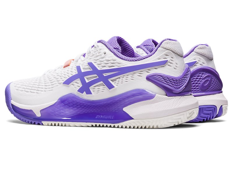 Asics Gel-resolution 9 Clay Teniški Copati Ženske Bele Vijolične | SI9137-756