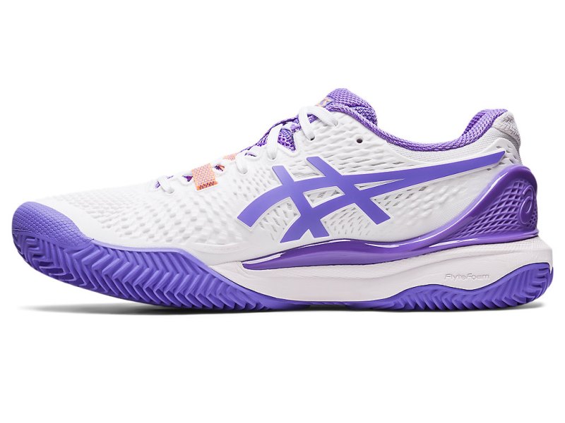 Asics Gel-resolution 9 Clay Teniški Copati Ženske Bele Vijolične | SI9137-756