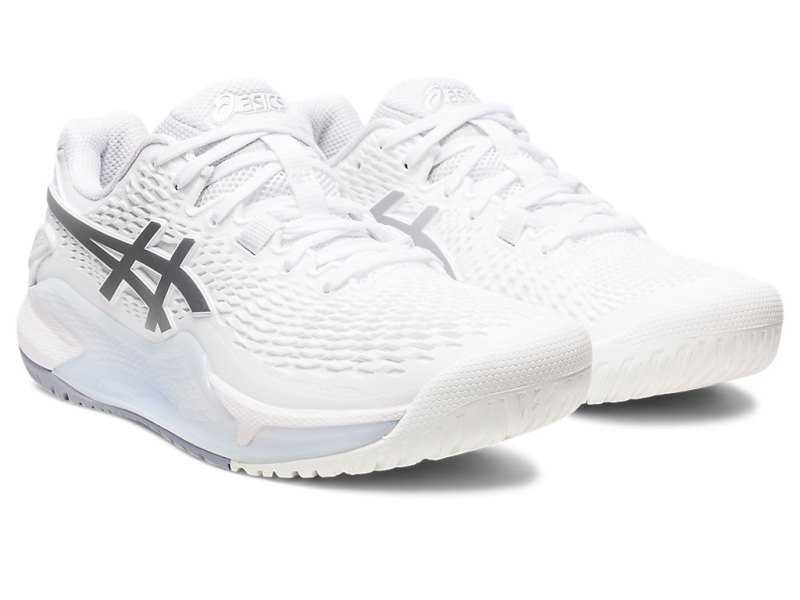 Asics Gel-resolution 9 Teniški Copati Ženske Bele Srebrne | SI2073-060