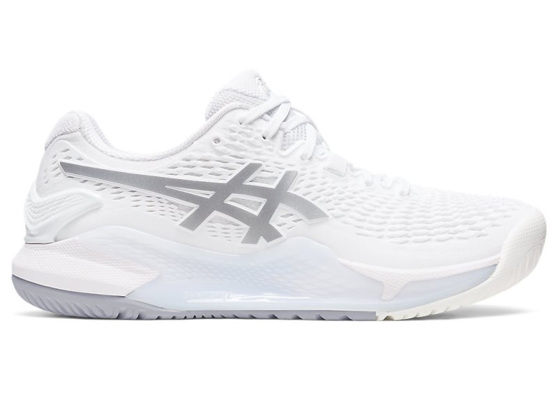 Asics Gel-resolution 9 Teniški Copati Ženske Bele Srebrne | SI2073-060