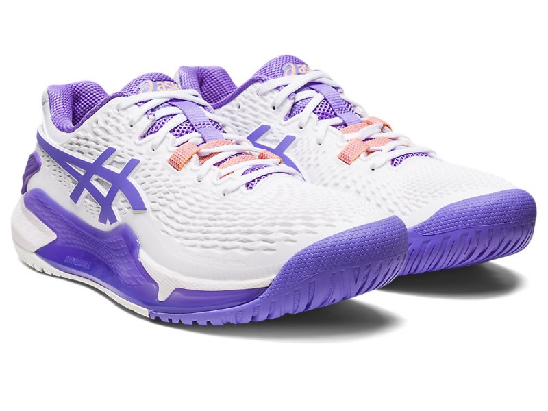 Asics Gel-resolution 9 Teniški Copati Ženske Bele Vijolične | SI5295-729