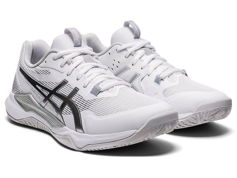 Asics Gel-tactic Odbojkarski Čevlji Ženske Bele Srebrne | SI7601-612