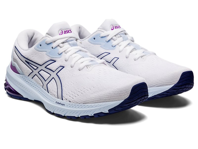 Asics Gt-1000 11 (D) Tekaški Čevlji Ženske Bele Modre | SI3421-301