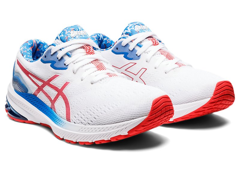 Asics Gt-1000 11 Tekaški Čevlji Ženske Bele Rdeče | SI5934-737