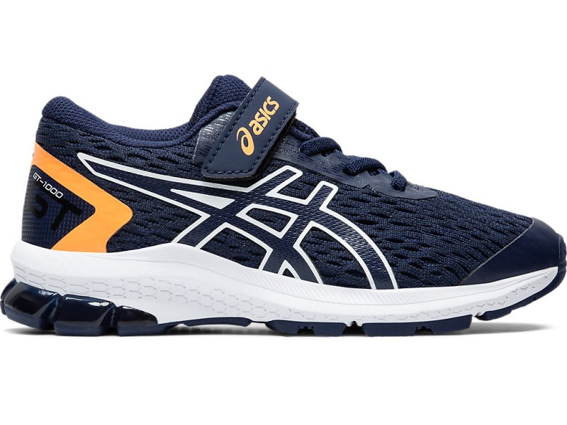 Asics Gt-1000 9 Tekaški Čevlji Otroški Temno Modre Bele | SI3160-965