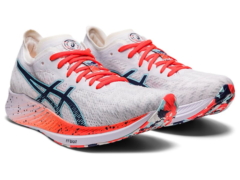 Asics Magic Speed Tekaški Čevlji Ženske Bele Modre | SI9044-207