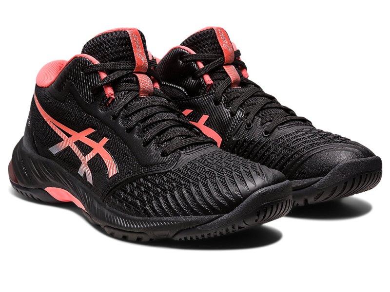 Asics Netburner Ballistic FF MT 3 Odbojkarski Čevlji Ženske Črne Koralne | SI1226-698