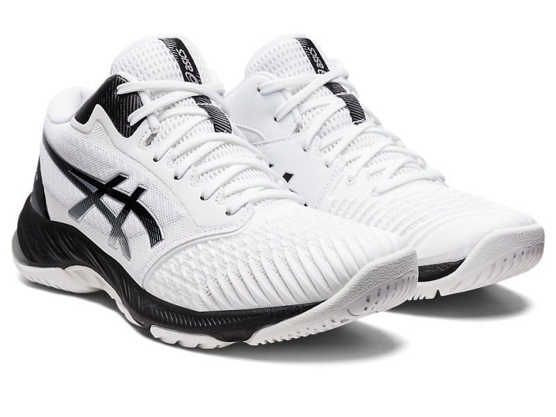 Asics Netburner Ballistic FF MT 3 Odbojkarski Čevlji Moški Bele Črne | SI6144-963