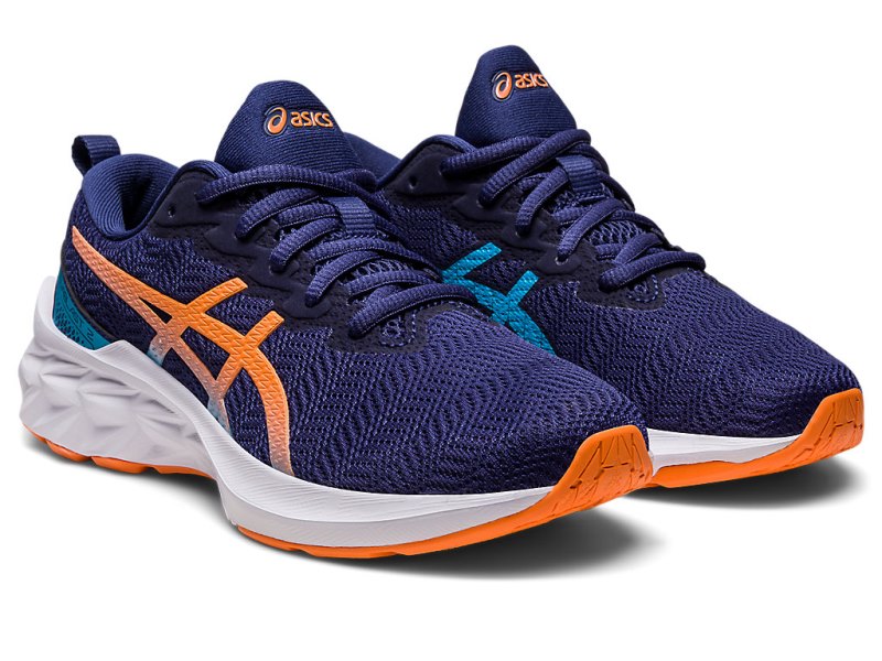 Asics Novablast 2 Športne Superge Otroški Indigo Modre Oranžne | SI1202-701