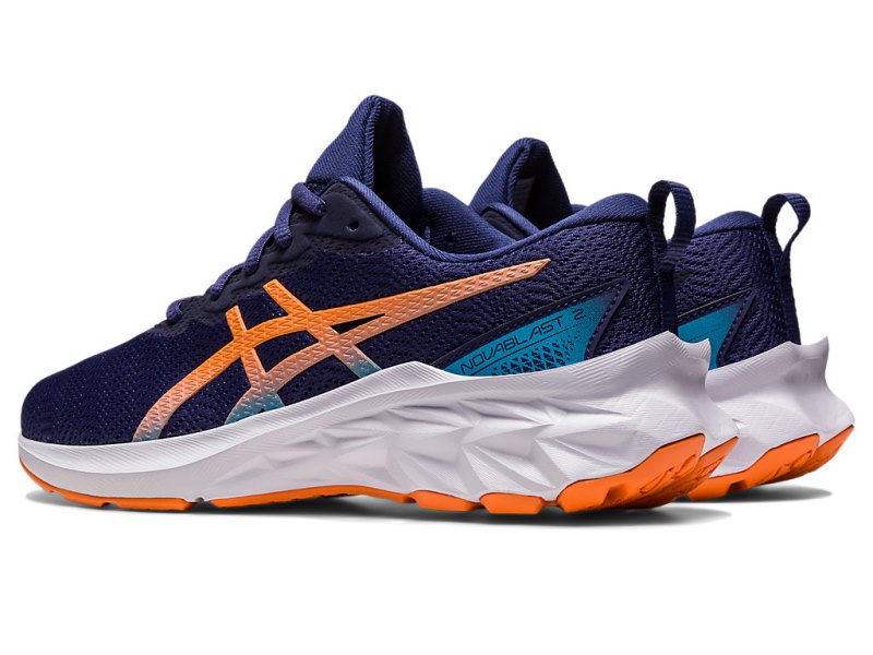 Asics Novablast 2 Športne Superge Otroški Indigo Modre Oranžne | SI1202-701