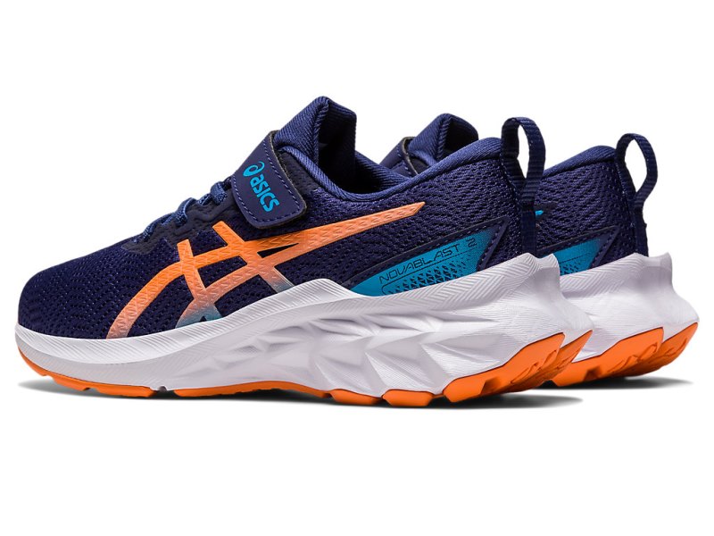 Asics Novablast 2 Športne Superge Otroški Indigo Modre Oranžne | SI7970-983