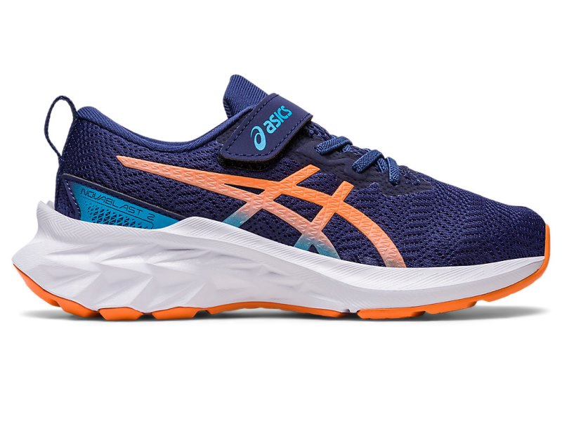 Asics Novablast 2 Športne Superge Otroški Indigo Modre Oranžne | SI7970-983