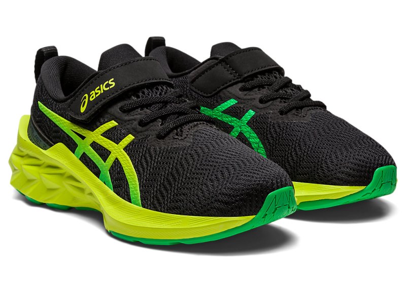 Asics Novablast 2 Športne Superge Otroški Črne Svetlo Zelene | SI9388-804