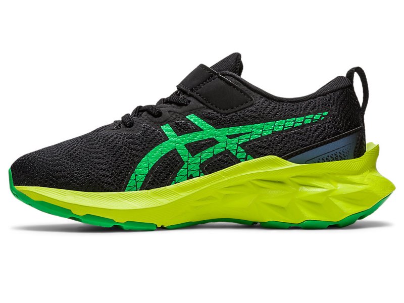 Asics Novablast 2 Športne Superge Otroški Črne Svetlo Zelene | SI9388-804