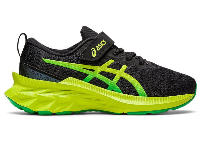 Asics Novablast 2 Športne Superge Otroški Črne Svetlo Zelene | SI9388-804