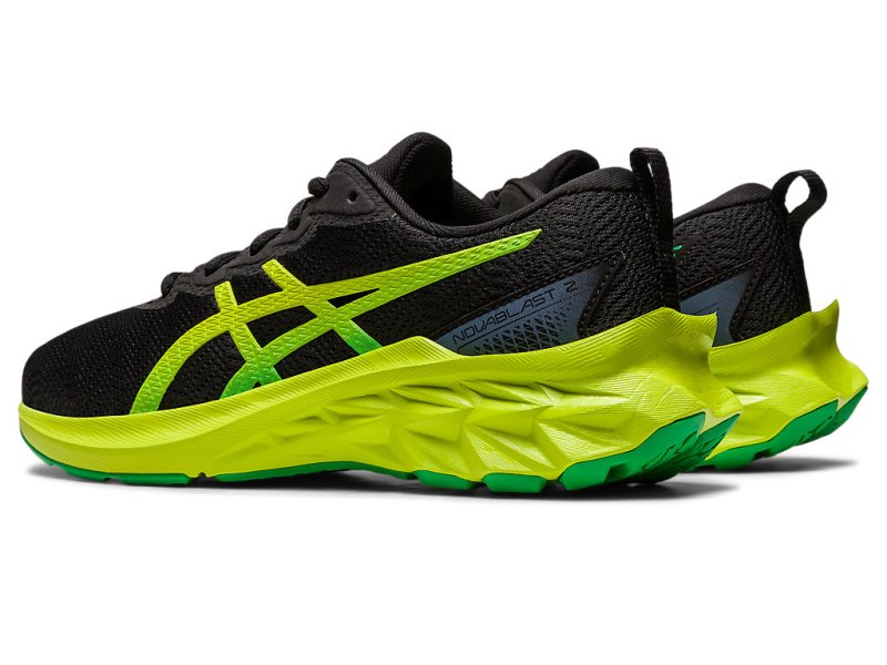 Asics Novablast 2 Športne Superge Otroški Črne Svetlo Zelene | SI9472-616