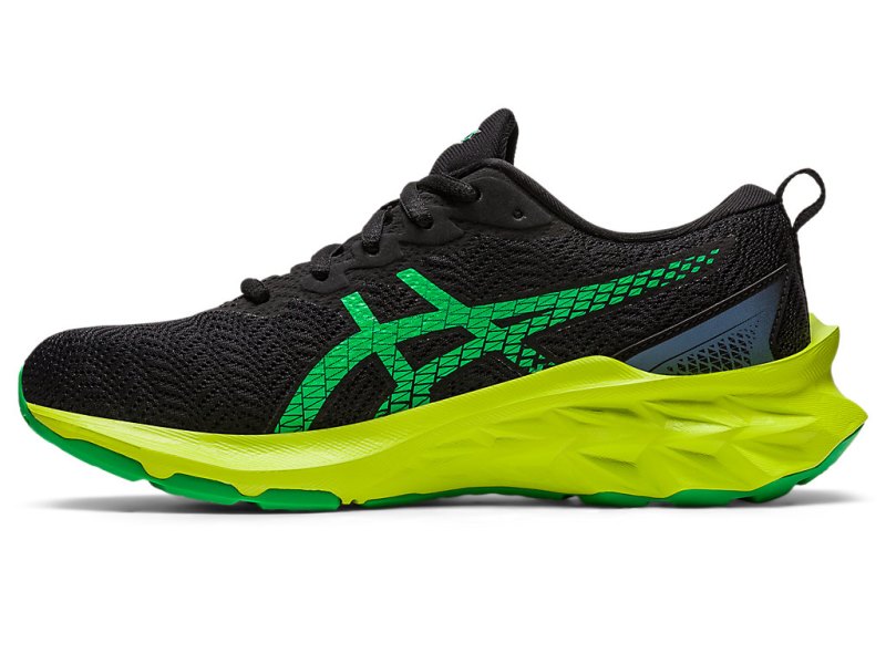 Asics Novablast 2 Športne Superge Otroški Črne Svetlo Zelene | SI9472-616