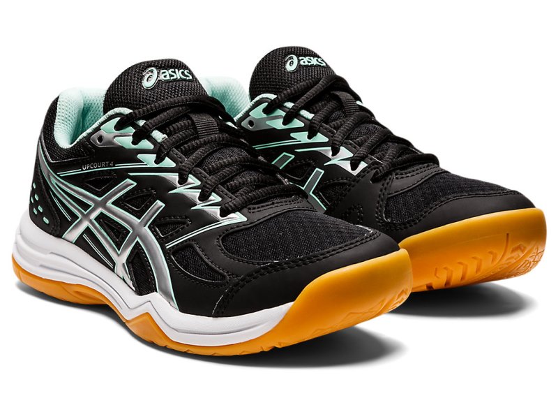 Asics Upcourt 4 Športne Superge Otroški Črne Svetlo Zelene | SI6228-619